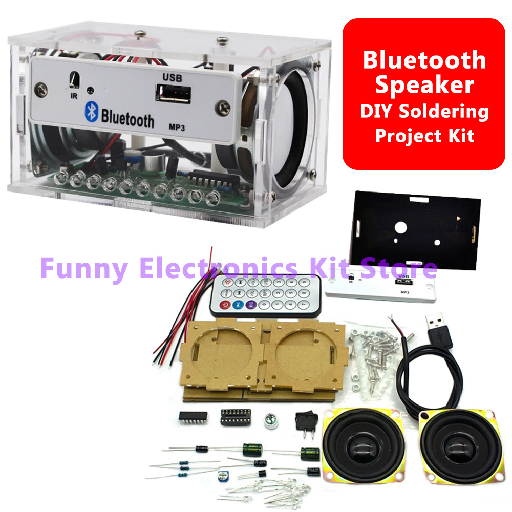 Diy Electronics Learning Kit - DIY Bluetooth Hoparlör Kiti Beyaz Stereo