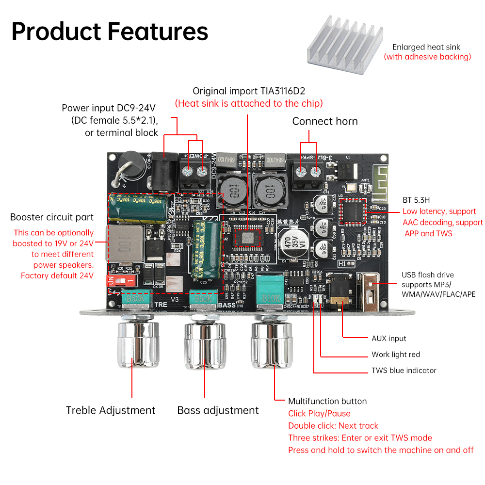 2 adet ZK-1001U Mono 100W Blue - Diy Electronics Cabinet incelemesi ve fiyatı